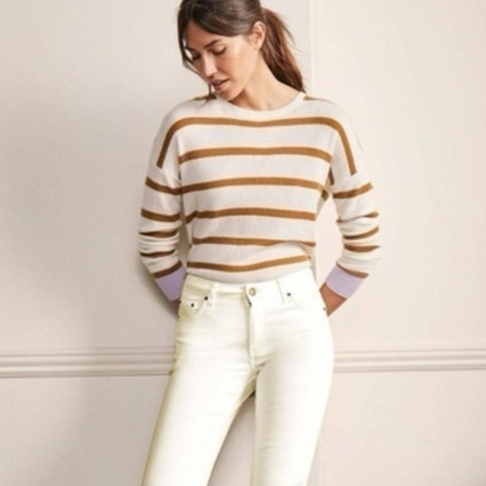Anthropologie Vanessa Virginia Long Sleeve Striped Shining Turtleneck Tunic Top